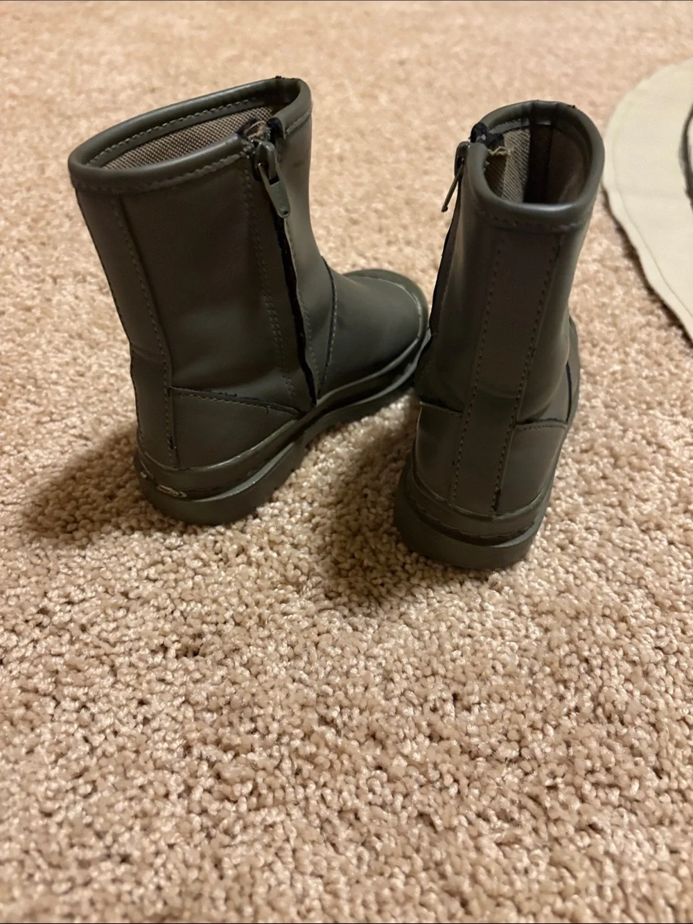 Zara toddler Olive Green Zip-Up Rain Boots